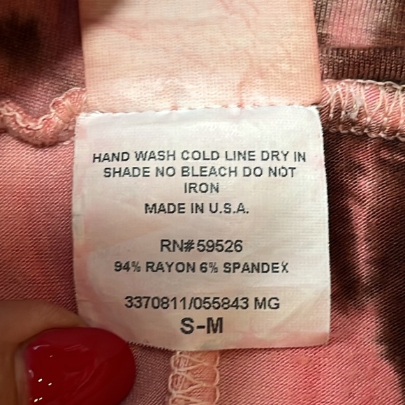 Lucky Brand PINK BROWN TIE Dye Skirt LONG SZ S/M Rayon stretchy festival BEACH M - Picture 3 of 10